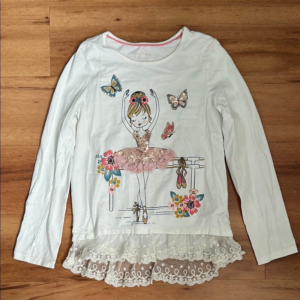 Tommy Bahama | Girls' White Ballet Dancer Long Sleeve Top